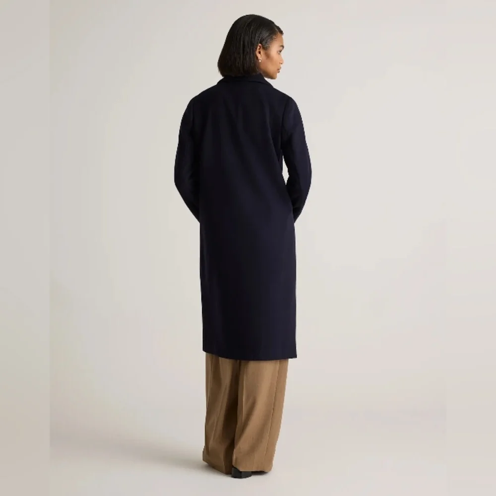 Quince Italian Wool Long Classic Coat. Navy. Small. Perfect Condition. - Picture 13 of 17